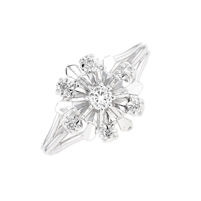 Bague vintage diamants 0.13 carat or blanc 3.70g Comme neuf -  reconditionné disponible sur Gemme Les Bijoux